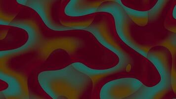 Deep red swirls mix with teal in marbled design dynamically flowing. Abstract art concept video