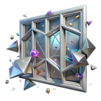 stunning rustic Shattered Window Pane with Jagged Edges Cutout authentic png