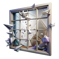 impressive rustic Shattered Window Pane with Jagged Edges Cutout premium png