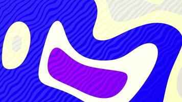 Blue wavy lines support purple shapes with bold abstract design. Graphic design concept video