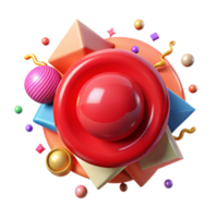 vibrant rustic Shiny Red Button Isolated Cutout high resolution png