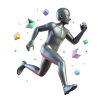 magnificent abstract Silhouette of Running Figure with Shadow genuine png