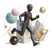 extraordinary artistic Silhouette of Running Figure with Shadow png