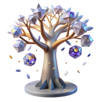 beautiful rustic Silhouette of Tree with Long Shadow Transparent Background png