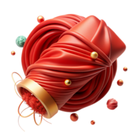 vibrant traditional Silken Red Thread Isolated with Soft Lighting detailed png