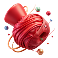 impressive creative Silken Red Thread Isolated with Soft Lighting genuine png