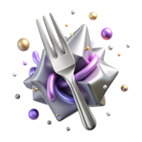 magnificent minimalist Silver Fork Isolated with Tines and Handle original png