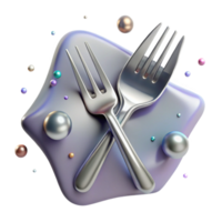 wonderful rustic Silver Fork Isolated with Tines and Handle original png