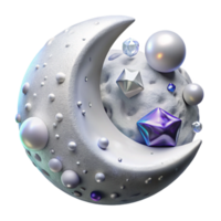 impressive abstract Silvery White Moon Cutout high quality png
