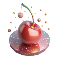 impressive creative Single Cherry with Stem Cutout on Transparent Background authentic png