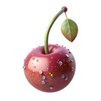 magnificent modern Single Cherry with Stem Cutout on Transparent Background png
