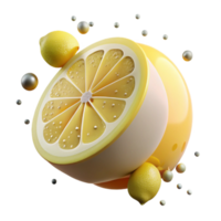 vibrant rustic Single Lemon Slice Cutout with Transparent Background png