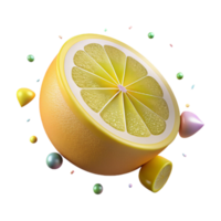 stunning artistic Single Lemon Slice Cutout with Transparent Background professional png