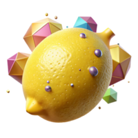 impressive abstract Single Lemon Yellow Rind Isolated on Transparent Background high quality png