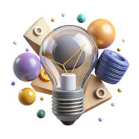 magnificent minimalist Single Lightbulb with Filament Visible Isolated Element high resolution png