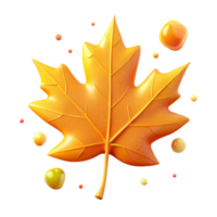 dramatic contemporary Single Maple Leaf Yellow and Orange Gradient Cutout Element genuine png