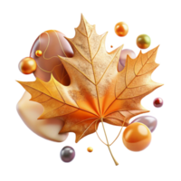 wonderful creative Single Maple Leaf with Autumn Colors Transparent Background authentic png