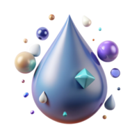 vibrant minimalist Single Rain Drop Falling Isolated Cutout professional png