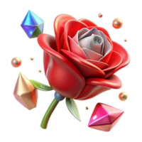 serene classic Single Red Rose Bud Side View Transparent Background high resolution png