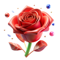 stunning abstract Single Red Rose Front View Isolated with Shadow original png