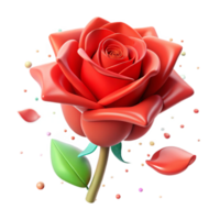 extraordinary creative Single Red Rose Front View Isolated with Shadow genuine png