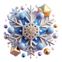 magnificent abstract Single Snowflake Cutout with Intricate Design Transparent Background high resolution png