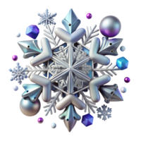 vibrant abstract Single Snowflake with Intricate Design Isolated original png