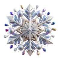 stunning contemporary Single Snowflake with Intricate Design Isolated high resolution png