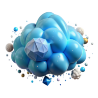vibrant classic Sky Blue Cloud Formation Isolated Element with Transparent Background authentic png