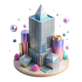 deslumbrante vintage arranha-céu transparente fundo com vidro fachada genuíno png