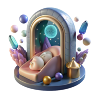 magnificent traditional Sleeping Figure with Portal Above Cutout Transparent Background original png