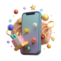 serene artistic Smartphone Mobile Phone Front View Isolated professional png