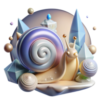 beautiful abstract Snail Cutout with Spiral Shell original png
