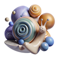 serene abstract Snail Cutout with Spiral Shell authentic png