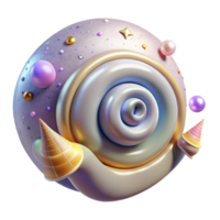 impressive abstract Snail Shell Isolated with Spiral Pattern premium png