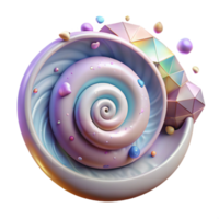 magnificent vintage Snail Shell Spiral Pattern Isolated on Transparent Background high quality png