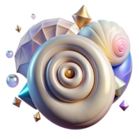 vibrant classic Snail Shell Spiral Pattern Isolated on Transparent Background png