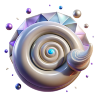 elegant vintage Snail Shell Spiral Pattern Isolated on Transparent Background exclusive png