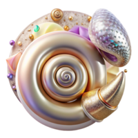 magnificent rustic Snail Shell Spiral Pattern Isolated on Transparent Background premium png