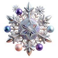 serene classic Snowflake Detailed Structure Transparent Background professional png