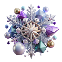elegant classic Snowflake Detailed Structure Transparent Background png