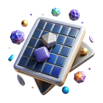 elegant artistic Solar Panel Array Top View Cutout with Transparent Background authentic png