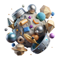 magnificent artistic Space Debris Field Isolated with Scattered Fragments exclusive png