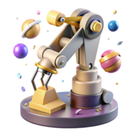 serene vintage Space Probe Robotic Arm Isolated Element with Grasping Claw high resolution png