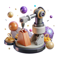 vibrant minimalist Space Probe Robotic Arm Isolated Element with Grasping Claw high quality png