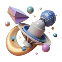 stunning vintage Space Probe Trajectory Isolated with Curved Path high resolution png
