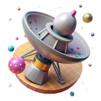vibrant rustic Space Probe Isolated on Transparent Background with Antenna high resolution png