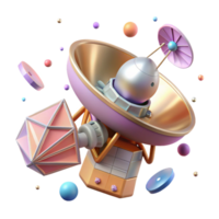 extraordinary classic Space Probe with Antenna Array Transparent Background png