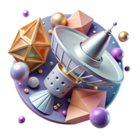 extraordinary modern Space Probe with Antenna Array Transparent Background exclusive png