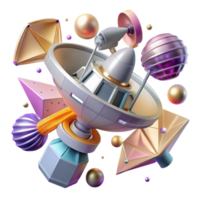 stunning contemporary Space Probe with Antenna Array Transparent Background authentic png